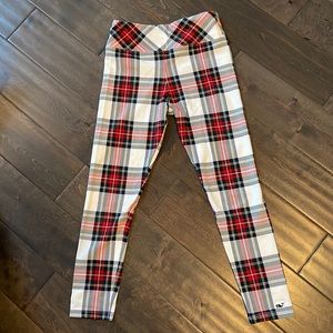 Girls Vinyard Vines Christmas plaid leggings size M